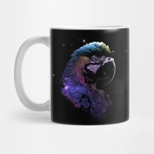 Space Nebula Double Exposure Macaw Parrot Mug